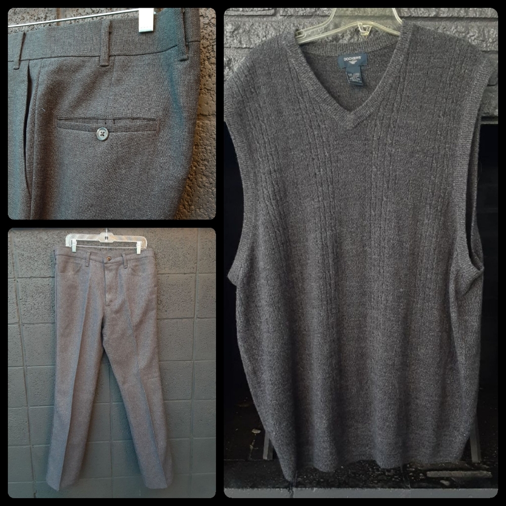 FINAL Lvg 8/15 Dockers Vneck men XXL pullover vest. SUPERB cond Super soft 3-15 - Picture 5 of 9